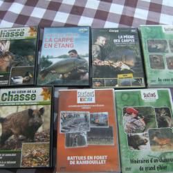 lot de 7 DVD chasse et peche