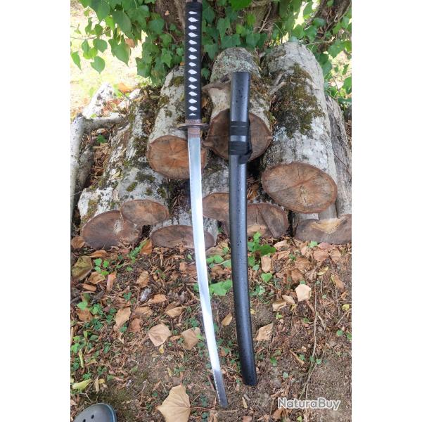 Sabre Katana Japonais Traditionnel Master Shinobi Lame Acier 440 Affute Tsuba Mtal Etui Bois