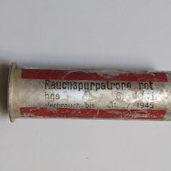 Cartouche fumigène rouge pour pistolet lance fusée / Leuchtpistole - ALLEMAND WW2 (1)