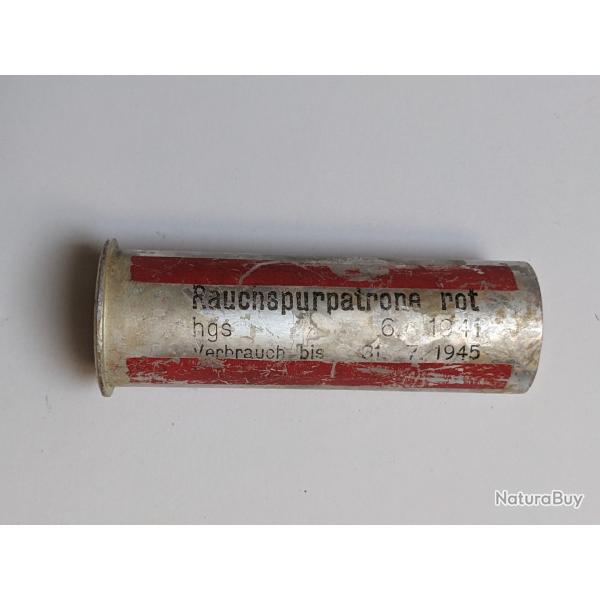 Cartouche fumigne rouge pour pistolet lance fuse / Leuchtpistole - ALLEMAND WW2 (1)