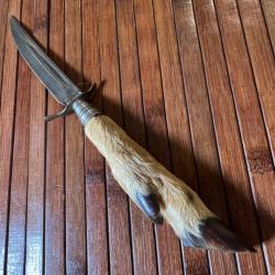 POIGNARD COUTEAU ALLEMAND SOLINGEN RU. KO EN PATTE DE CHEVREUIL NATURALISÉ