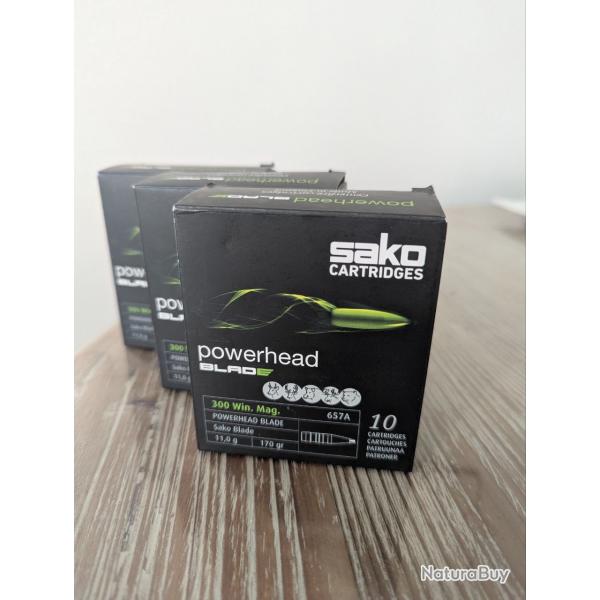 Munitions Sako Powerhead Blade - 300 WM. - 170 gr - 3 boites de 10 balles