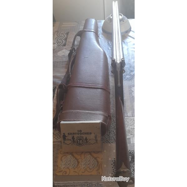 FUSIL DE CHASSE JUSTAPOSE FERMETURE TYPE LEFAUCHEUX EN 16,65 PARFAIT TAT