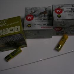 A SAISIR 1 lot de 67 cart. cal 20/70 n°6 winchester et tunet
