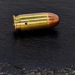 LOT DE 5 BALLES DE 45 ACP NEUTRALISÉE POUR DÉCORATION, COSPLAY PHOTOS....