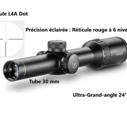 Lunette de battue Hawke Endurance 30 WA 1-4x24 avec réticule L4A Dot