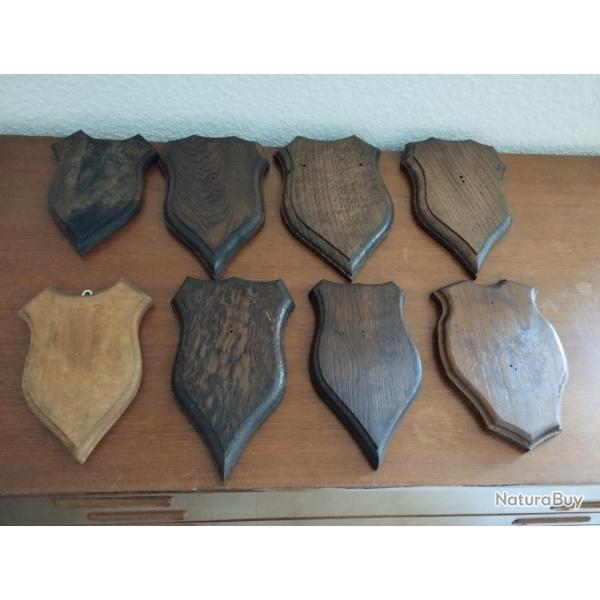 8 ECUSSONS BOIS POUR TROPHEES CHASSE CHEVREUIL CHAMOIS ISARD