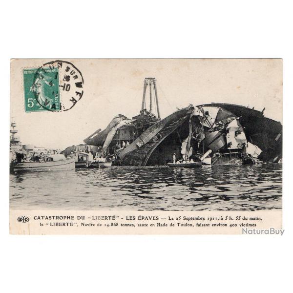 CPA -Marine Militaire -CATASTROPHE DE LA " LIBERT "- LES PAVES 25 Septembre1911 N3406