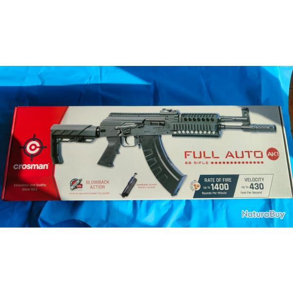 Carabine Crosman AK1 CO2 Calibre 4.5BBS Full Auto neuve.!!!!!!!!!!!. Pack prt a tirer