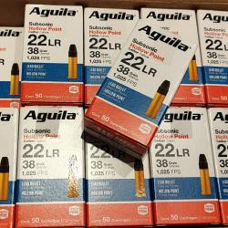 Cartouches 22lr subsonic Aguila 38gr HP - Lot de 1000 -