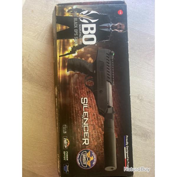 Pistolet  air break barrel LANGLEY SILENCER Black Ops cal 4,5 mm