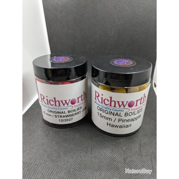 RICHWORTH,original reconditionn en bote (Gros carton) 2x 70 pcs +Dip booster proelitebaits OFFERT