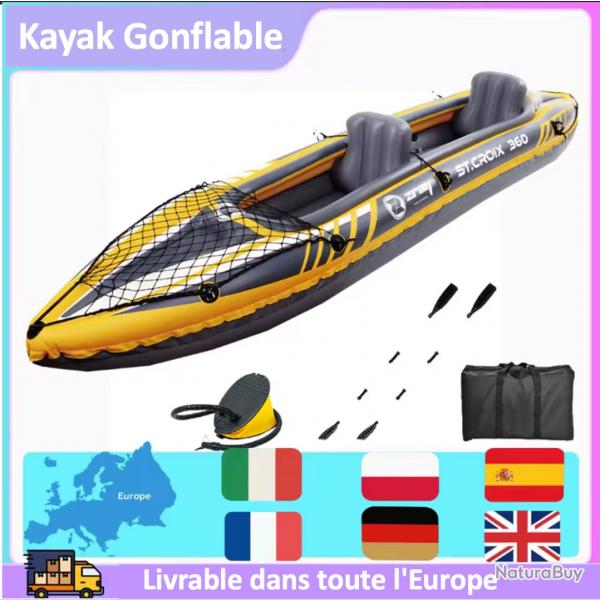 Kayak gonflable  facile  ranger et  transporter 3,5m poids maximum pour 2 personnes