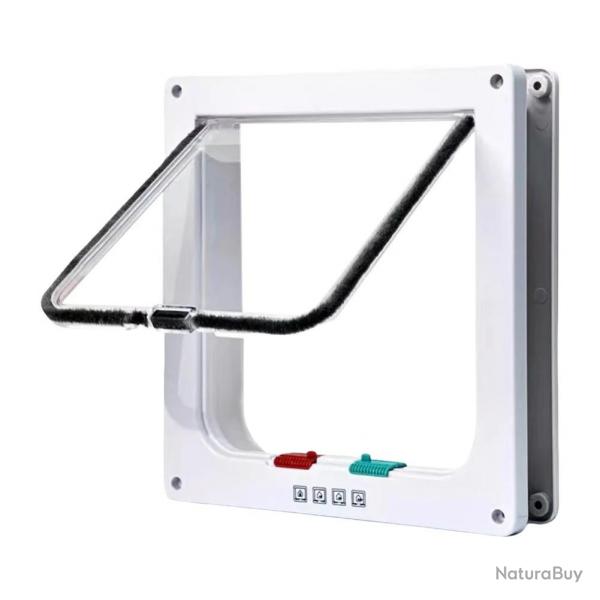 Porte  rabat en plastique ABS avec serrure de scurit  4 voies pour animaux de compagnie, petite 