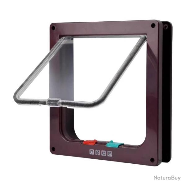 Porte  rabat en plastique ABS avec serrure de scurit  4 voies pour animaux de compagnie, petite 