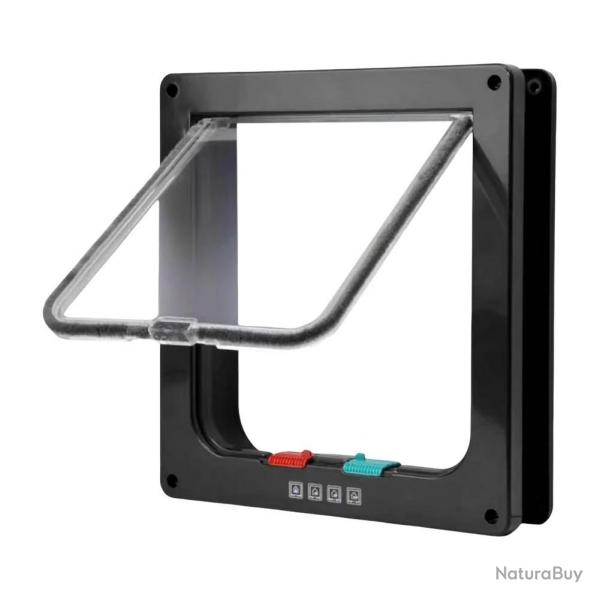 Porte  rabat en plastique ABS avec serrure de scurit  4 voies pour animaux de compagnie, petite 