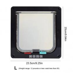 Porte de sécurité pour animaux de compagnie avec serrure de sécurité à 4 voies, portes coulissantes 