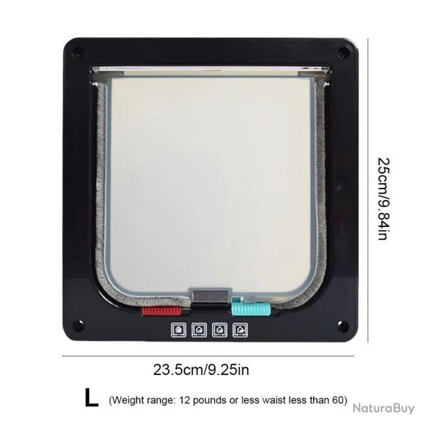 Porte de scurit pour animaux de compagnie avec serrure de scurit  4 voies, portes coulissantes 