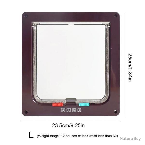 Porte de scurit pour animaux de compagnie avec serrure de scurit  4 voies, portes coulissantes 