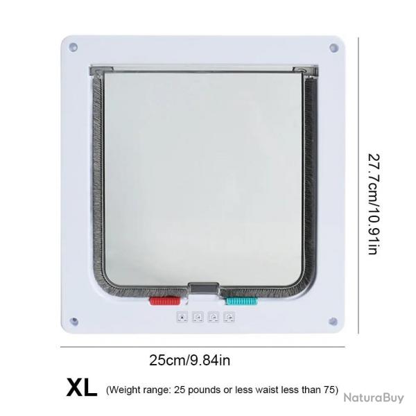 Porte de scurit pour animaux de compagnie avec serrure de scurit  4 voies, portes coulissantes 