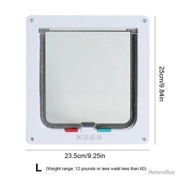 Porte de scurit pour animaux de compagnie avec serrure de scurit  4 voies, portes coulissantes 