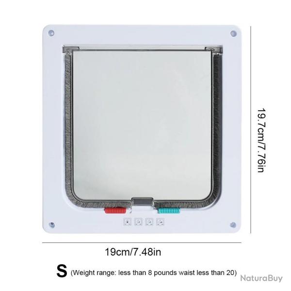 Porte de scurit pour animaux de compagnie avec serrure de scurit  4 voies, portes coulissantes 
