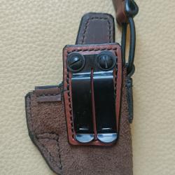 HOLSTER CUIR IWB (Inside) DROITIER pour SPRINGFIELD  / H.11  / HS PRODUCT compatible POINT ROUGE