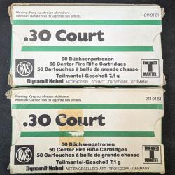 100 (2x50) cartouches RWS - .30 COURT - ogive 110 grains "T-MANTEL"