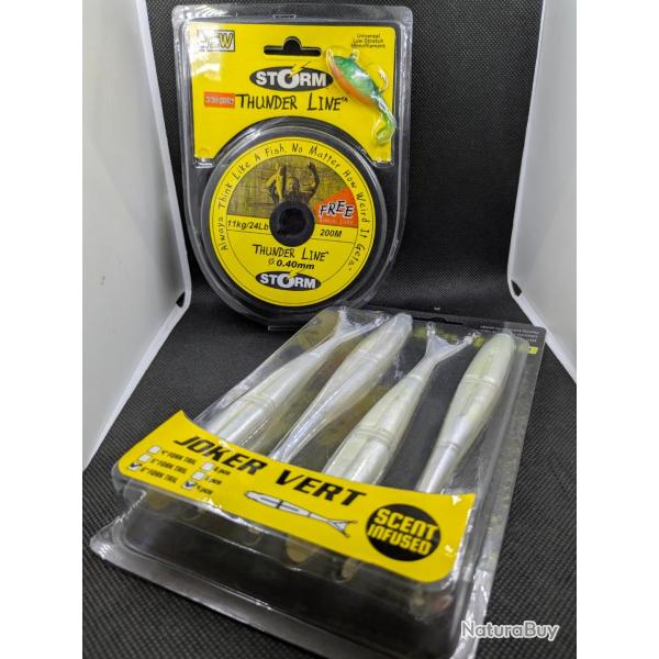 Fils de peche THUNDER LINE STORM + JOKER VERT , FISH AND FISHING
