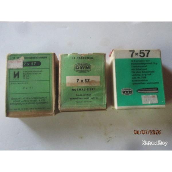 3 boites de 10 cartouches Cal 7x57
