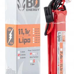 2 sticks batterie Lipo 3S 11.1V 1300mAh 25C Mini Tamyia