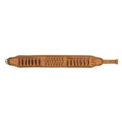 Cartouchière croupon ciré mixte balles et cartouches - Country Sellerie, 14 tubes Cal.12 et 7 balles