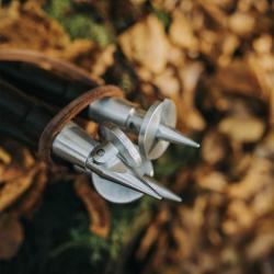 Trepied Luxe dessus cuir - base pieds alu, Hauteur : 85cm