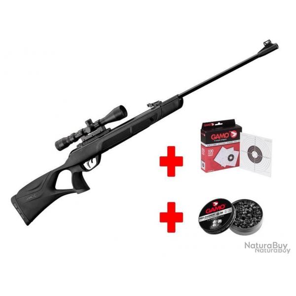 Gamo Pack G-MAGNUM 1250 cal.4.5 + 3-9 x 40 WR + Cible + bote de plombs
