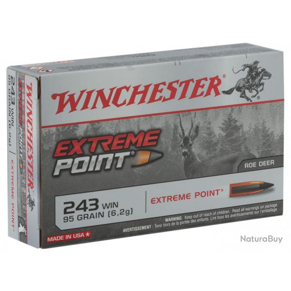 Winchester Calibre 243WIN 95gr Extreme Point bte de 20