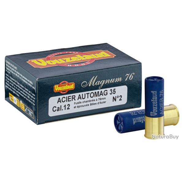 Cartouches Vouzelaud - Acier Auto Mag 35 - Cal. 12/76 N3 bte de 10