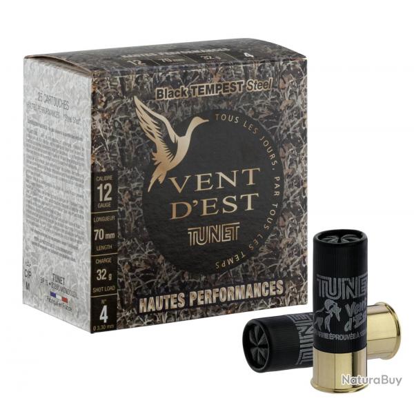 Cartouches TUNET.BLACK TEMPEST 32g HP acier 12 70 bte de 25