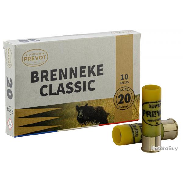 Cartouches Prevot 20/70 à balle Brenneke Classic demi-blindée 24g bte de 10