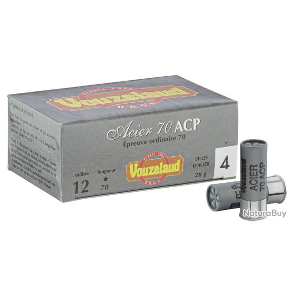 Cartouches Vouzelaud Acier 70 ACP Hautes Performances Cal. 12 70 bte de 10