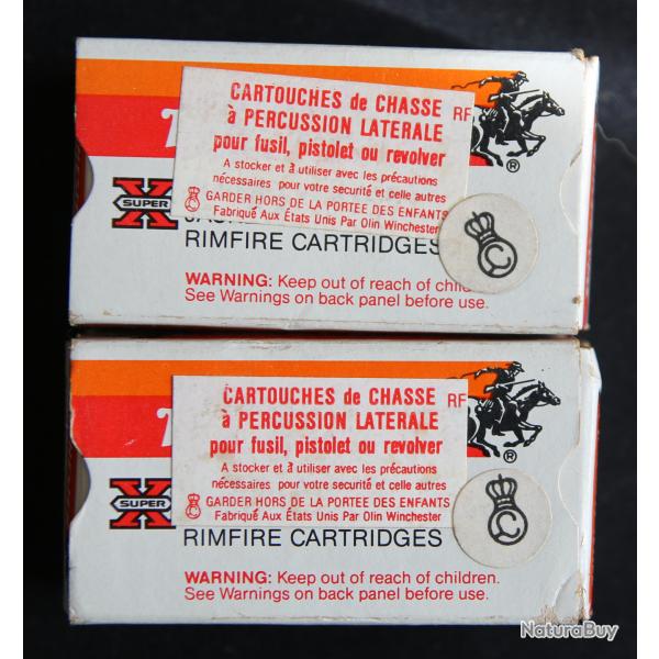 100 (2x50) cartouches .22 WMR (.22 MAGNUM) WINCHESTER "SUPER X" HP