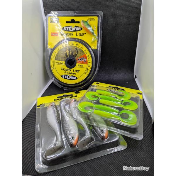 Fils de peche THUNDER LINE STORM + BOOM SHAD + GO-TO GRUB , FISH AND FISHING.
