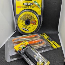 Fils de peche THUNDER LINE STORM + TOCK MINNOW  + GOMOKU 6 grs  , FISH AND FISHING.