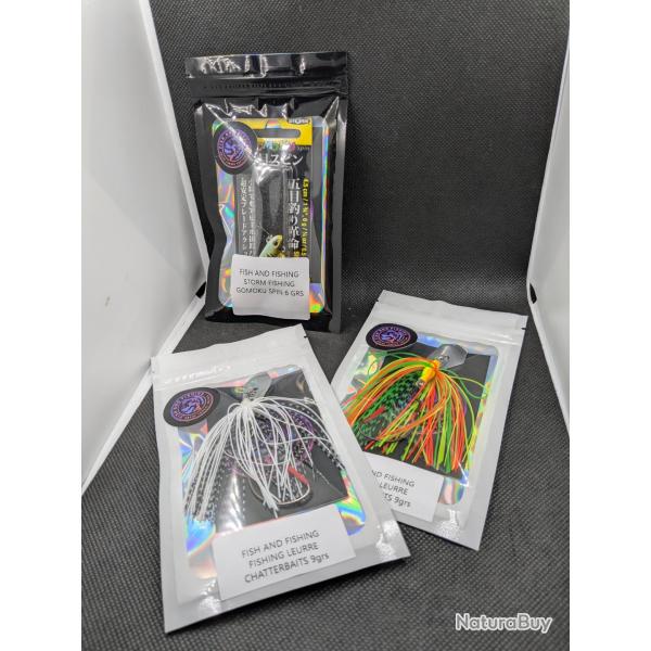 LEURRE lot N105 , CHATTERBAITS X2pcs + GOMOKU STORM