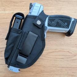 HOLSTER UNIVERSEL + EMPLACEMENT CHARGEUR GAUCHER OU DROITIER NYLON TPU1000D