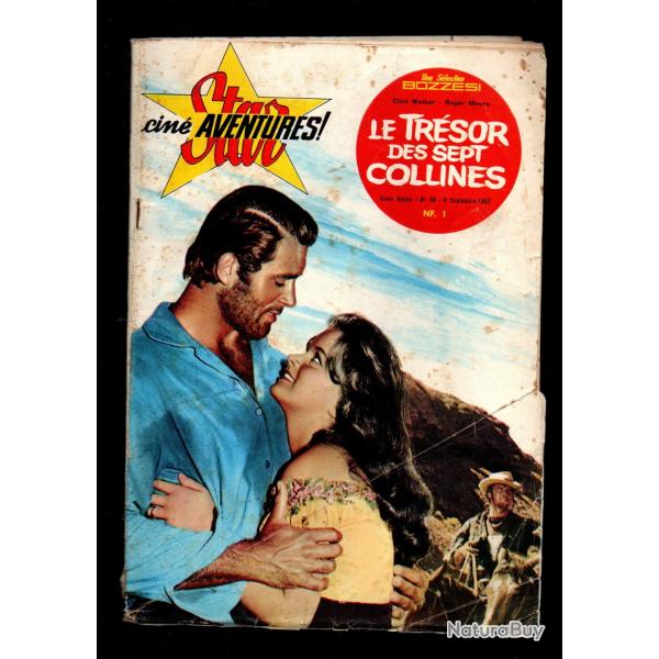 star cin aventures 99 roman photo le trsor des sept collines western, roger moore, clint walker ,