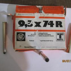 A vendre boite de balles RWS TM de 18,5g. 9,3x74R