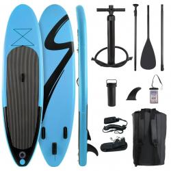 Paddle Gonflable 10' x 30'' x 6'' avec Kit Complet Pagaie Pompe Sac Laisse Aileron SUP Antidérapant