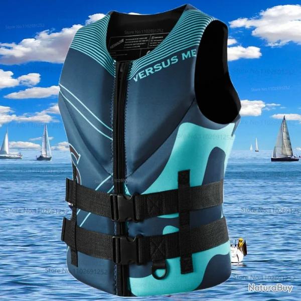 Gilet de Sauvetage Adulte en Noprne Haute Flottabilit Fermeture Scurise Sports Nautiques