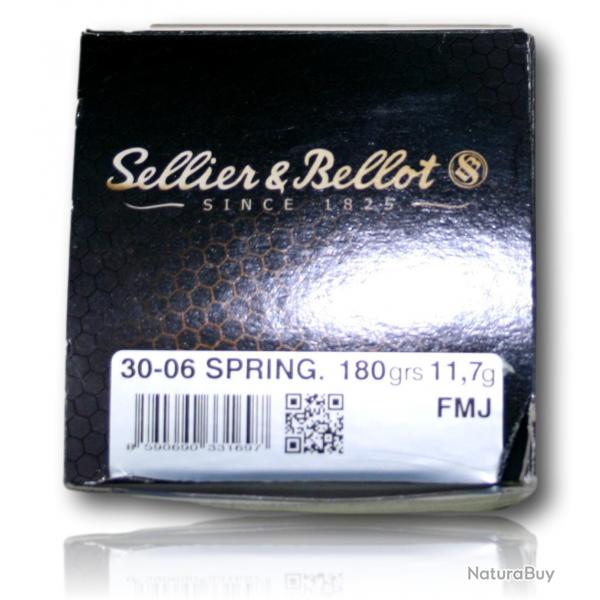 MUNITIONS 30-06 SELLIER BELLOT FMJ 180GR BTE 50