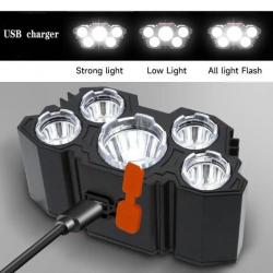 Lampe frontal rechargeable 5 led promo spéciale été !! Super promo limitée